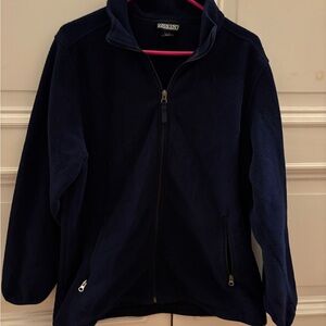 Lands' End Navy Full-Zip Fleece Jacket